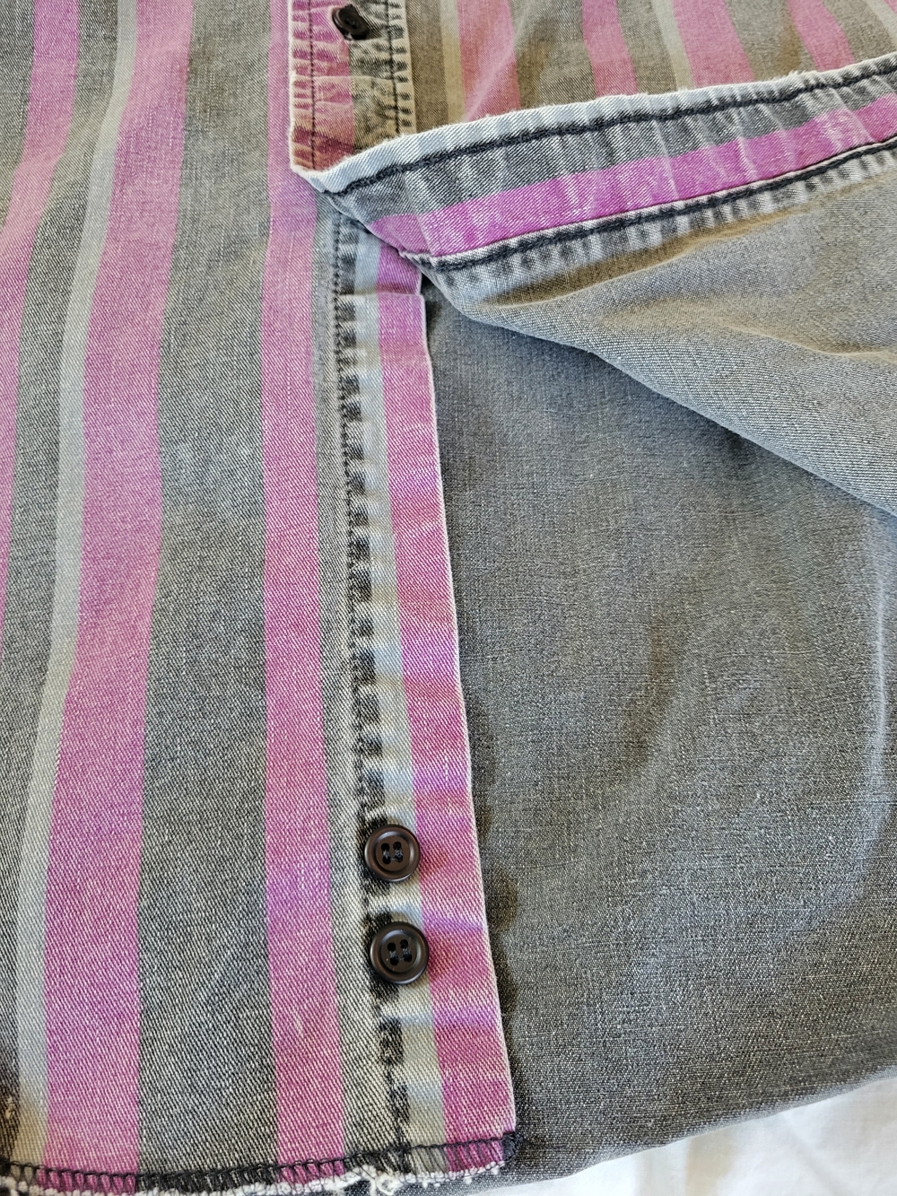 Wrangler Brushpopper Vintage 90s Western Shirt Men's Size 18-36 Striped Purple - Picture 7 of 15